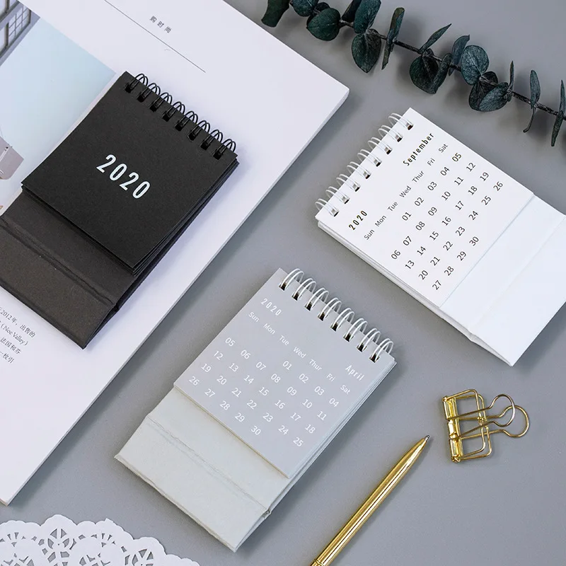 

2020 To this series of small Desktop Paper simple Calendar dual Daily Scheduler Table Planner Yearly Agenda Organizer