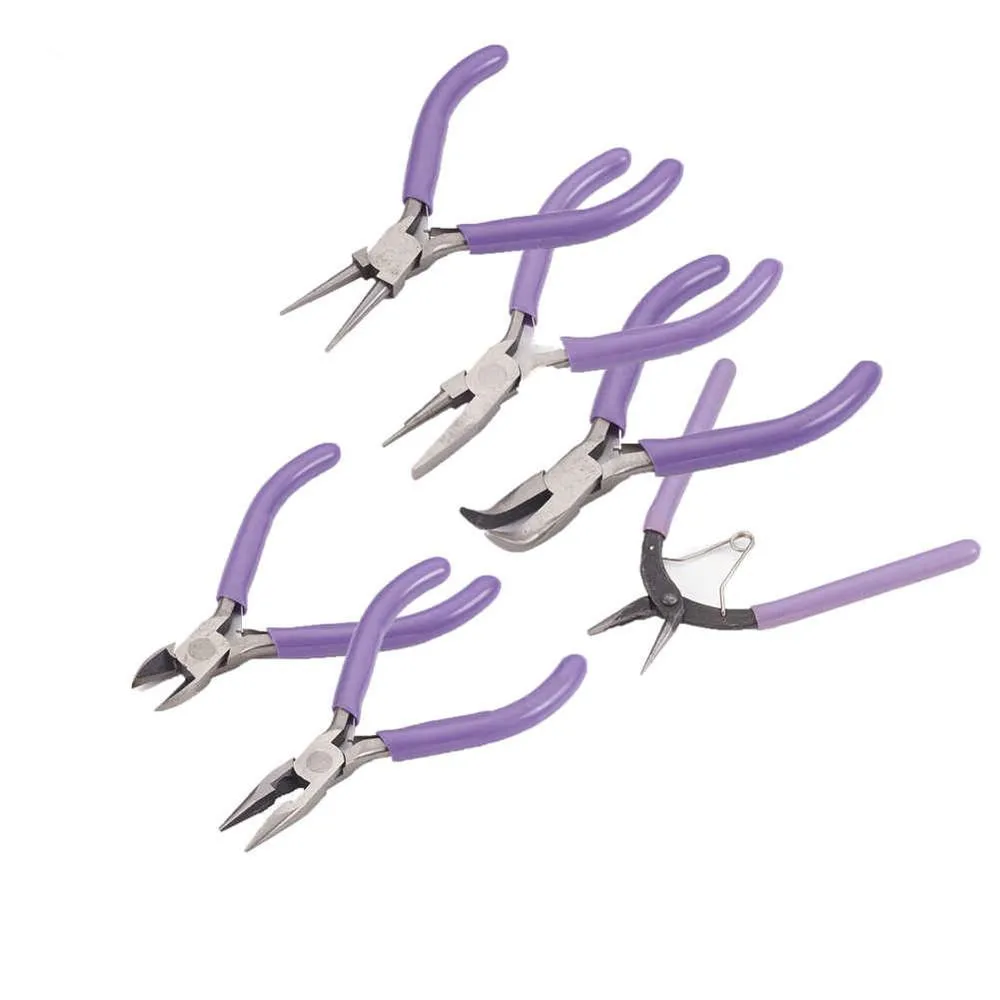 Polishing Carbon Steel Jewelry Pliers Round Needle Bent Flat Nose Side Cutting Tools & Equipments | Украшения и аксессуары