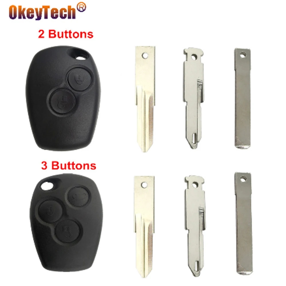 OkeyTech 2 или 3 кнопочный ФОБ для Renault Duster Modus Clio DACIA Logan Sandero чехол дистанционного