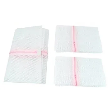 

3 x Zipped Laundry Washing Mesh Bags Net Socks Underwear Wash 1 Large 2 Medium
