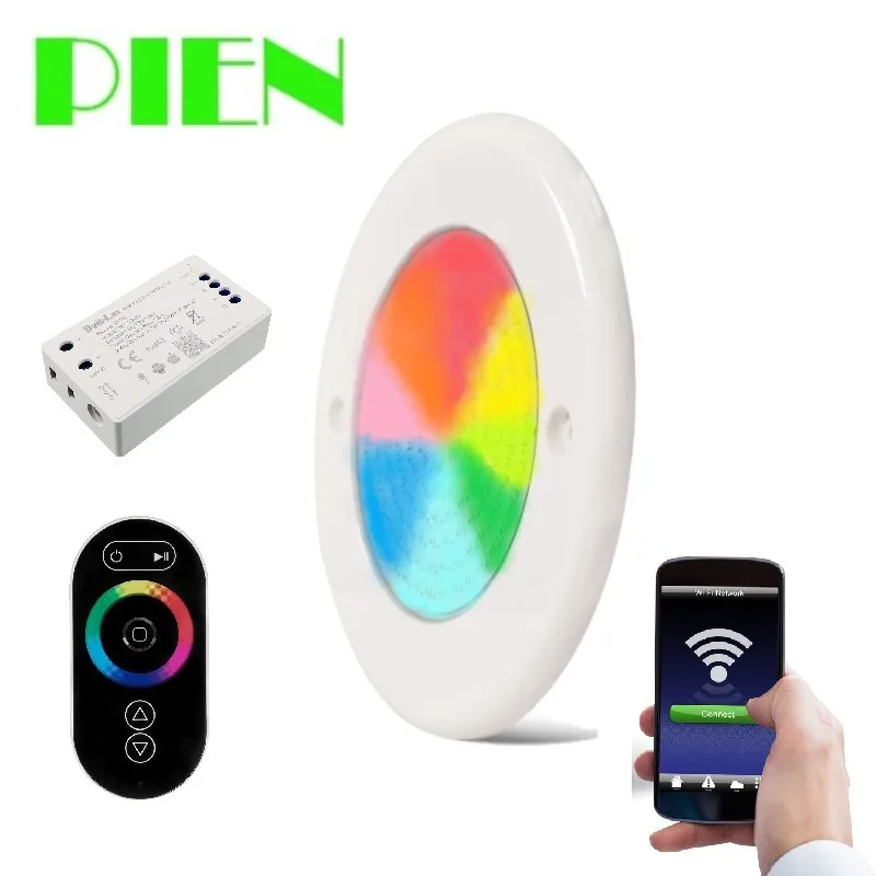 Беспроводные подводные светильники RGB 12 Вт В Wi-Fi для ПК спа джакузи бассейна IP68