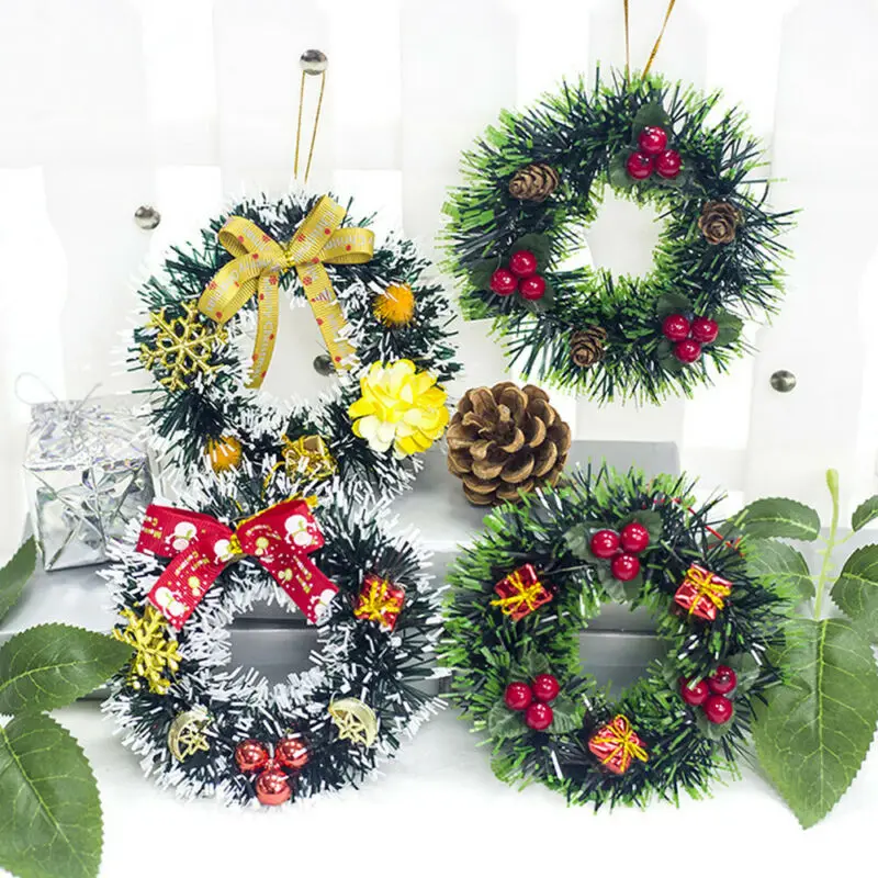 

2019 New Christmas Tree Garland Pendant Christmas Wreath Rattan Ornaments Festival Party Xmas Tree Hanging Decorating