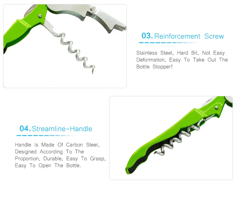 XUNZHE 1Pcs Sea Horse Color Professional Red Wine Opener Multifunction Portable Screw Corkscrew Wine Bottle Opener Cooking Tools