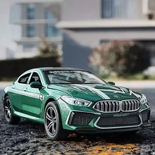 

1:32 BMW M8 Alloy Car Model Sports Car Die-casting Metal High Simulation Children's Acousto-optic Toy Car Collection Ornaments
