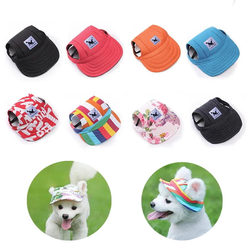 Adjustable Pet Dog Hat Summer Dog Helmet with Ear Holes Breathable