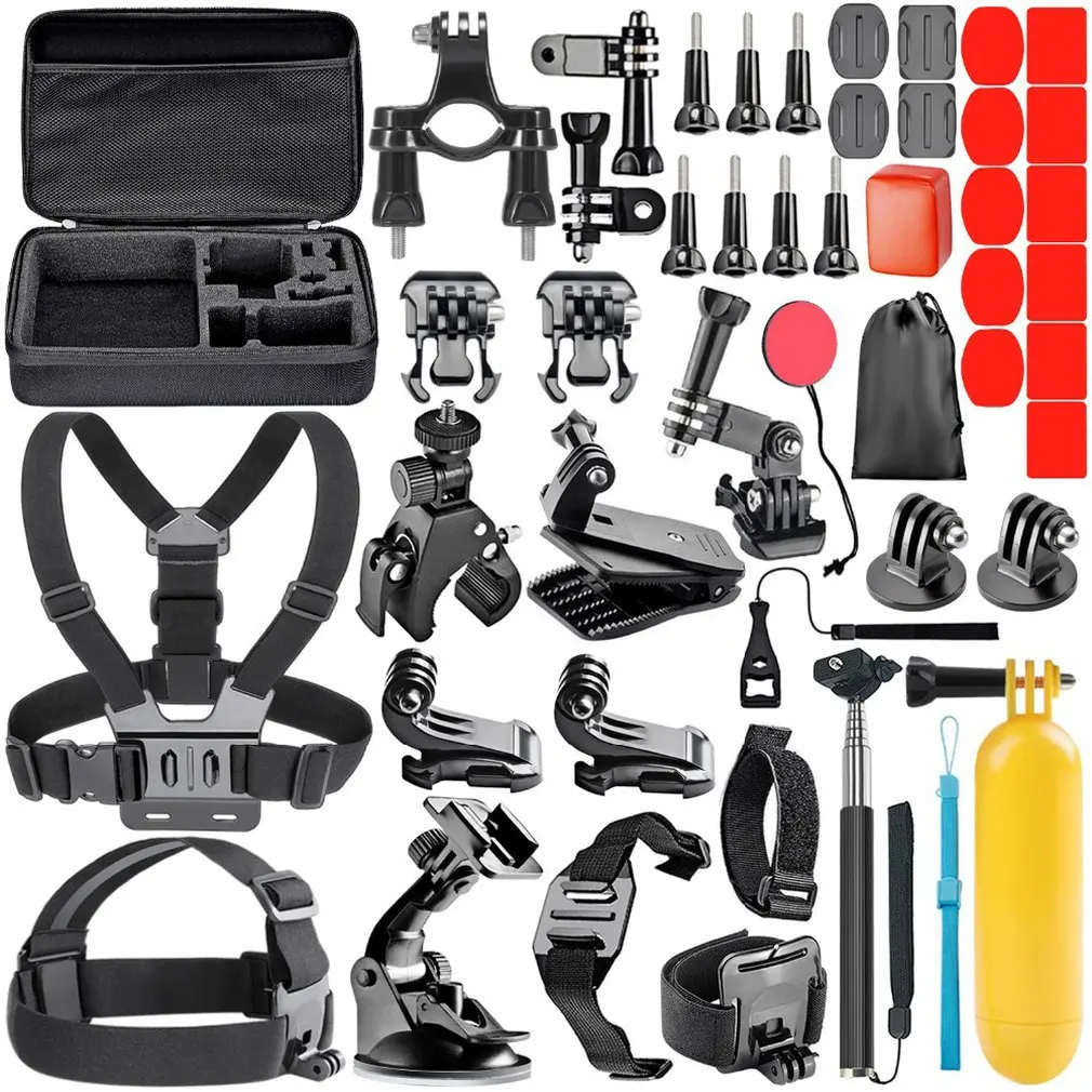 

Sports Camera Accessories Kit Selfie Stick Storage bag Head Strap Chest Set For Gopro Osmo Action