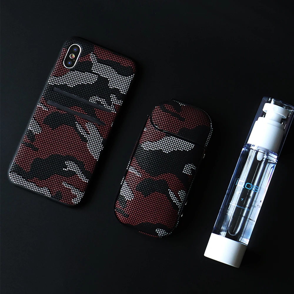 Защитный чехол, коробка, сумка для электронной сигареты iqos 3,0 солдатский камуфляж, Красивый бизнес подарок, гранулированная Военная искусственная кожа