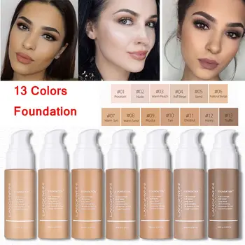 

Langmanni 30ml Base Face Liquid Foundation Soft Matte Long Wear Oil Control Full Coverage Concealer Foundation Cream Makeup
