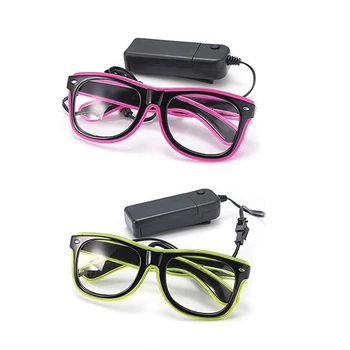 

2 Pairs LED Light Glasses Party Toy Glasses, Pink & Fluorescent Green