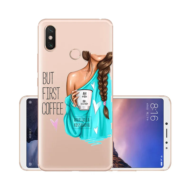 W132 Чехлы для Xiaomi Mi A3 Lite Note 3 5S Play CC9e CC9 Max 3 черные Популярные коричневые волосы для мамы и дочки queen Coque задняя крышка для телефона - Цвет: W132