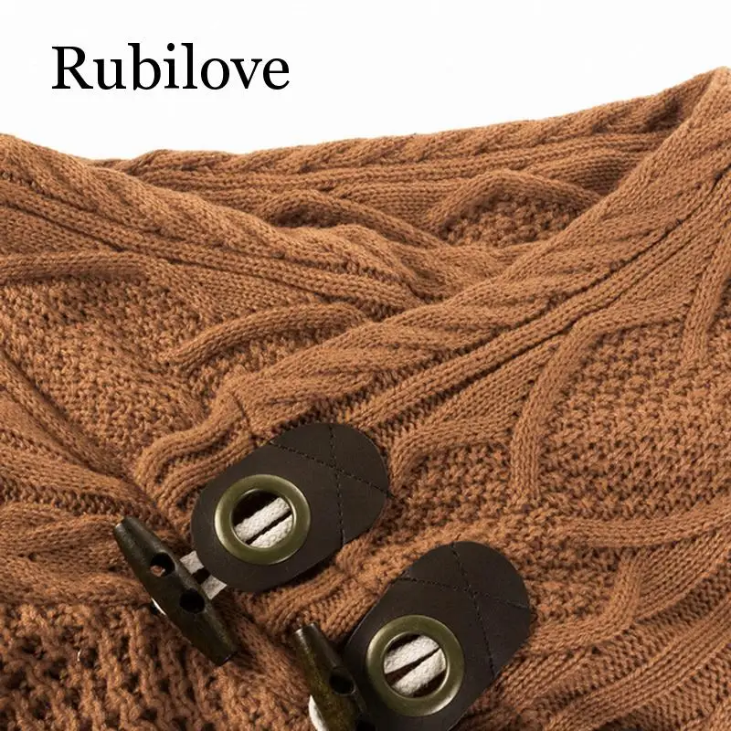 Rubilove, кардиган, свитер, пальто, мужские осенние модные однотонные свитера, повседневный теплый вязаный джемпер, мужской свитер, пальто размера плюс 3XL