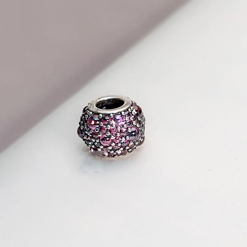 100% 925 Sterling Silver 1:1 Shimmering Droplets Charm Pink CZ Fit DIY Europe Women Bracelet Jewelry | Украшения и аксессуары