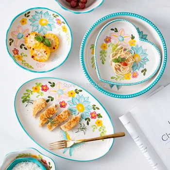 

Japanese Ceramic Dessert Bowl Creative Hand-painted Rice Bowl Fruit Salad Bowl Soup Noodle Bowl Tableware Underglaze