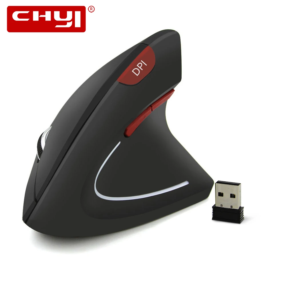 CHYI беспроводная Вертикальная мышка эргономичная компьютерная игровая мышь 800/1200/1600 dpi USB оптическая мышь геймер с коврик для мыши для ноутбука