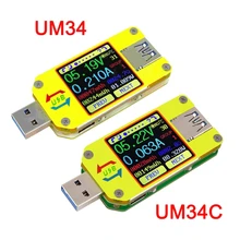 Rd um34 um34c usb 3.0 display lcd testador de tensão medidor de corrente amp tipo-c tester navio da gota