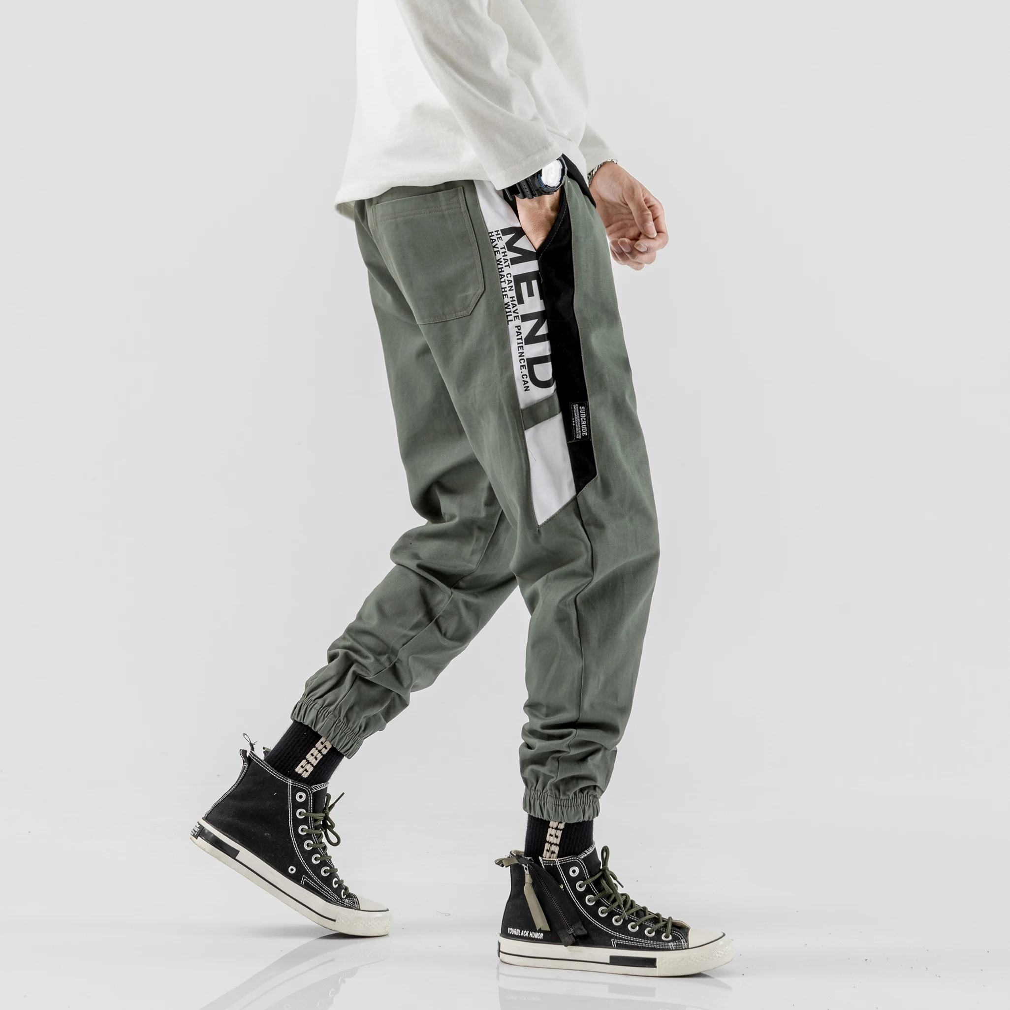Yasword Men Pants Trousers Straight Ankle-Length Solid Color Casual Fashion Loose Male Elastic Waist Clothing Streetwear Yasword Men Pants Trousers Straight Ankle-Length Solid Color Casual Fashion Loose Male Elastic Waist Clothing Streetwear