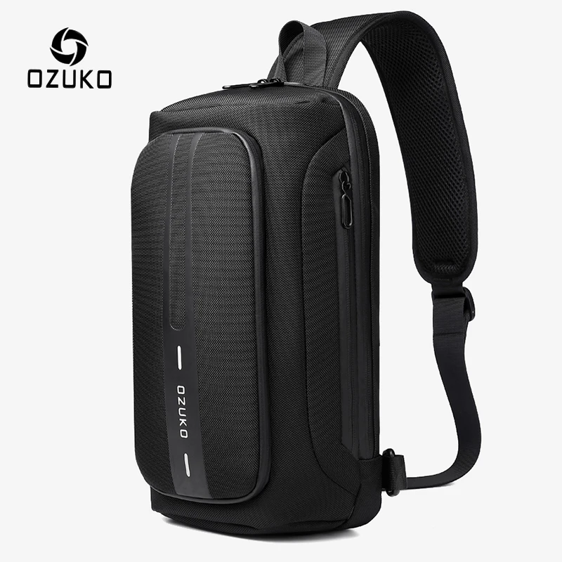 OZUKO Multifunction Men Chest Bag Anti-theft Male Sling Bags Waterproof Crossbody Messenger USB Charging Outdoor Pack |