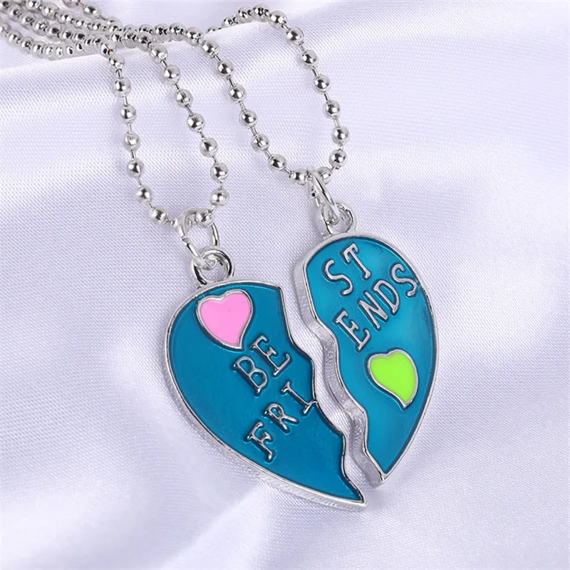 Ожерелье с подвеской Лучшие друзья 2 шт./компл. колье в виде разбитого сердца