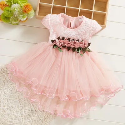 New Summer Girl Dress Princess Wedding Party Little Flower Mesh Tutu Ceremony Birthday | Детская одежда и обувь