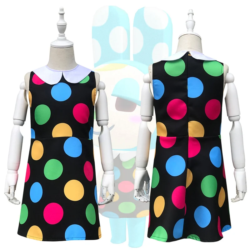 Anime Animal Crossing Cosplay Stage Performance Costume Kids Girls Striped Shirt Top Halloween Carnival Party Children Summer Anime Animal Crossing Cosplay Stage Performance Costume Kids Girls Striped Shirt Top Halloween Carnival Party Children Summer