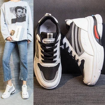 

Increased daddy shoes 2020 spring and autumn new wild sponge cake thick bottom Korean reflective sports shoes women's shoes