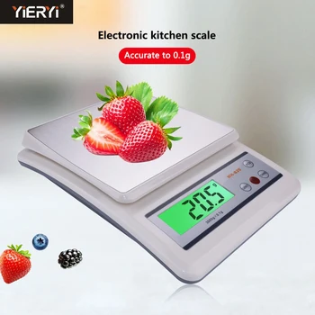

Yieryi Digital Kitchen Electronic Scale 3kg/0.1g Stainless Steel Surface Cooking Scale Counting Function Laboratory Bench Balanc