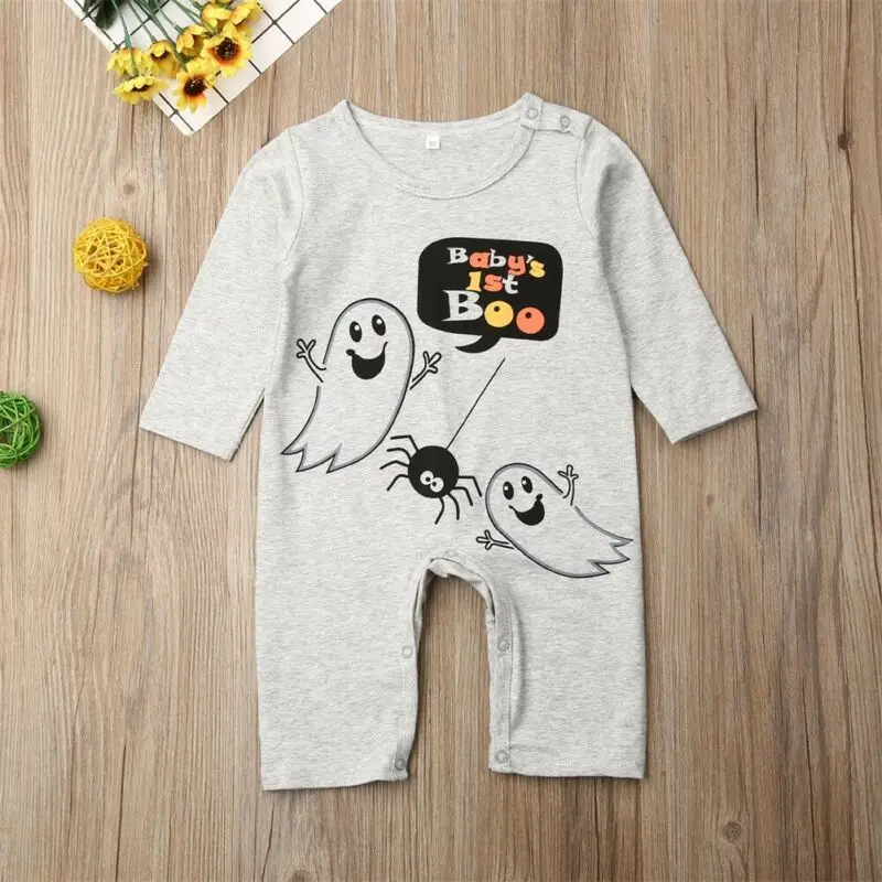 Emmababy Halloween Baby Boys Girls Ghost Overall Romper Jumpsuit Playsuit Outfits Costume