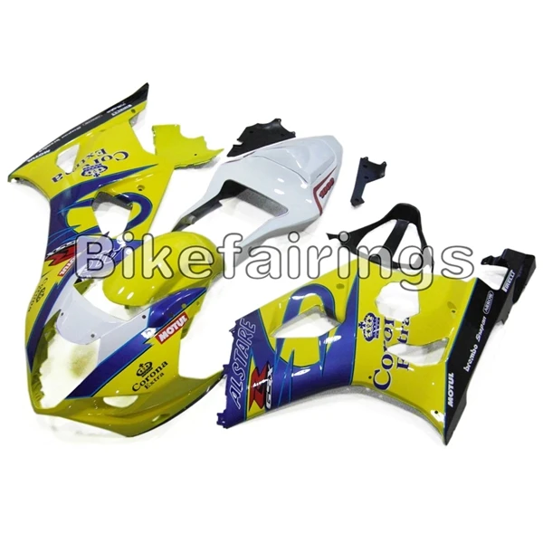ABS Пластик Полный обтекатели для Suzuki GSX-R1000 K3 2003 2004 GSXR1000 03 04 впрыска мотоциклетный кузов блеск для губ цвет: желтый, белый
