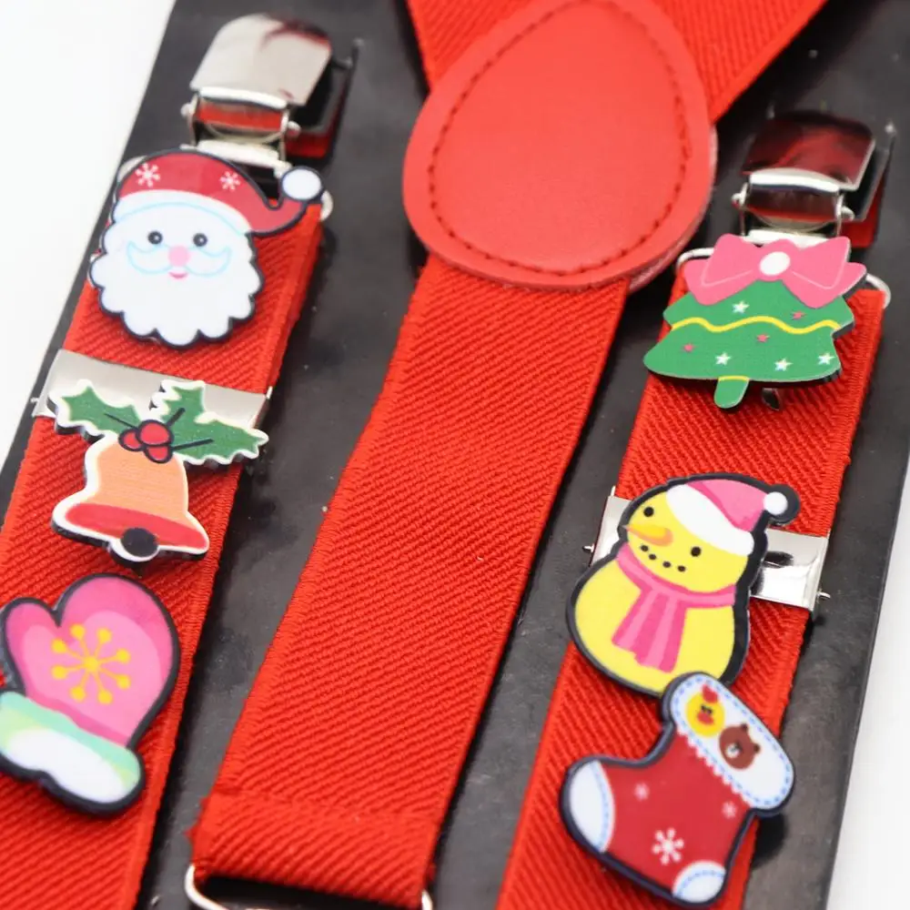 4 цвета, Y-shape, Детская Классическая рубашка на подтяжках, 3 зажима, Рождественский Санта Клаус Подарочный галстук-бабочка, одежда, аксессуары