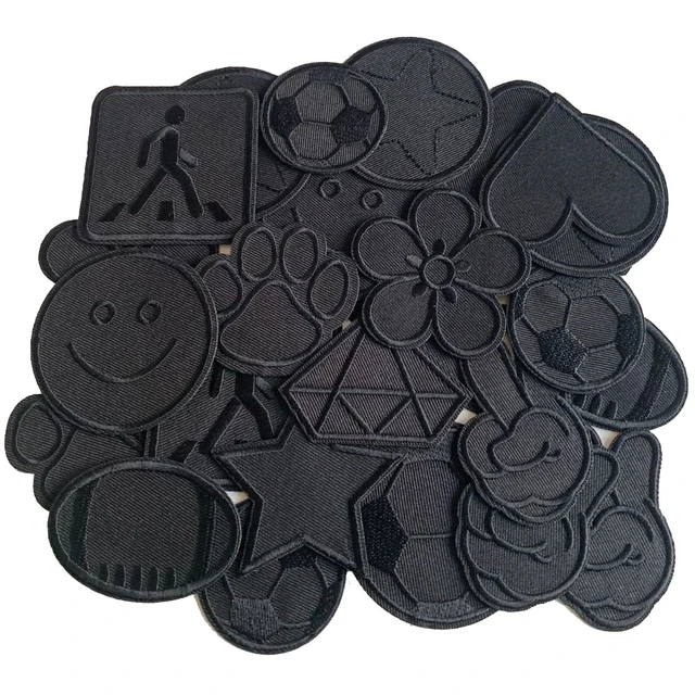 5Pcs Black Ellipes Embroidered Patches For Clothes Iron on Patch