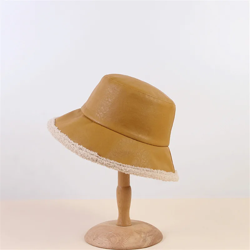 Осень и зима стиль ПУ ведро шляпа рыбак шляпа Открытый путешествия шляпа от солнца шапки для мужчин и женщин 03
