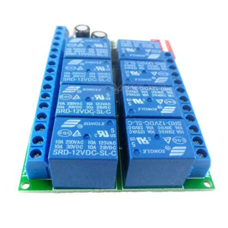 Релейный модуль Modbus RTU 485 8 каналов 12 В постоянного тока RS485 пульт дистанционного