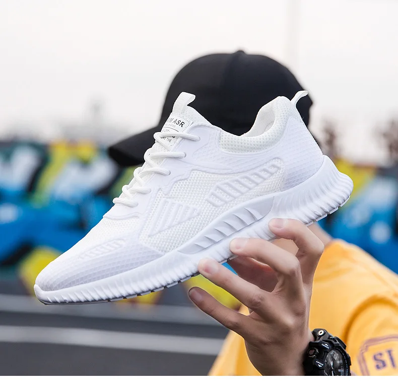Breathable Mesh Athletic Shoes Men's Summer Students Solid Color Board Shoes MEN'S Casual Shoes Yellow Shoes New Style New