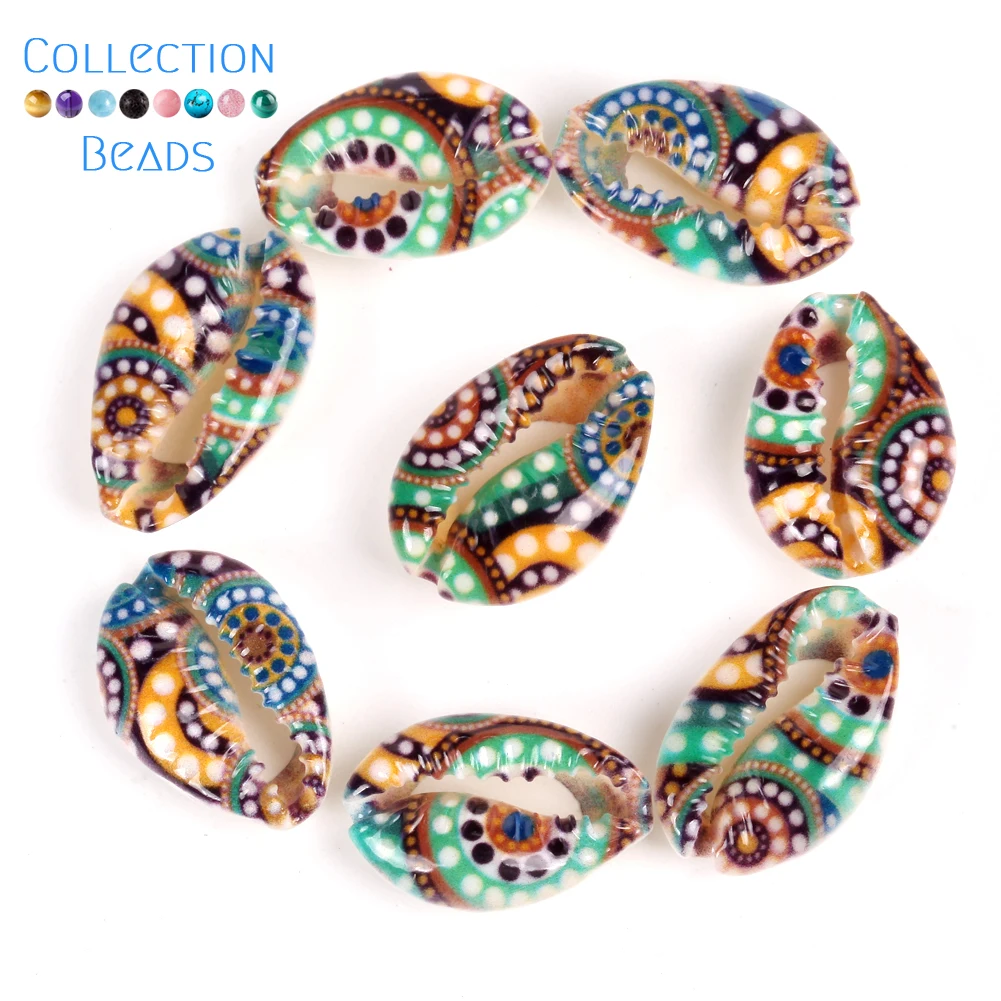 Natural Seashell Cowrie Conch Loose Spacer Beads for Jewelry Making Bracelet 10Pcs