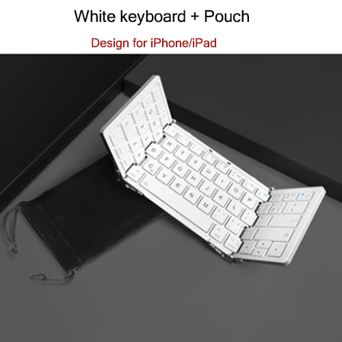 B. O. W портативная складная Bluetooth клавиатура, карманный размер складная беспроводная мини и тонкая клавиатура для андрод/ios планшетов и телефонов - Цвет: White for ios system