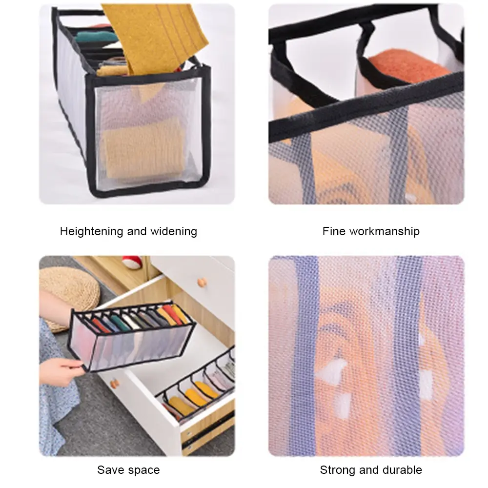 Dormitory closet organizer for socks home separated underwear storage box 11 grids bra organizer foldable drawer