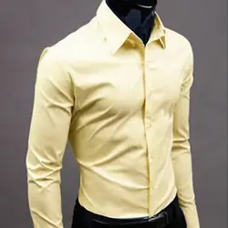 2019мужская рубашка с длинным рукавом, модные мужские повседневные рубашки, хлопок, сплошной цвет, Бизнес Стиль, приталенная, Social 7006