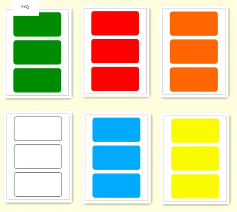 Желтая этикетка наклейка белая этикетка зеленая запись именная наклейка синие чистые липкие стикеры Красная этикетка оранжевый ребенок стикер для канцелярских товаров - Цвет: 12Sheet-Blue-34x73mm