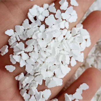 

100g Polymer Hot Clay Sprinkles White Cute Cloud Slice Sprinkles for Crafts DIY Making Nail Arts Decoration Slime Material:5mm