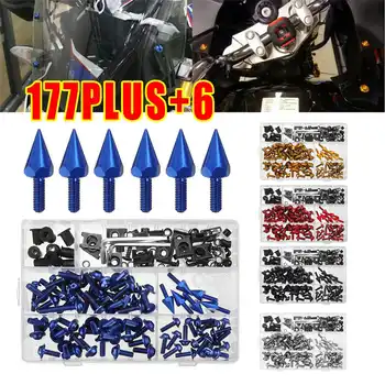 

177PCS+18PCS Motorcycle Fairing Bolts Kit Bodywork Screws Nut Bumpers Panel Bolts Kit Fastener Clips Screw For Motorcycle