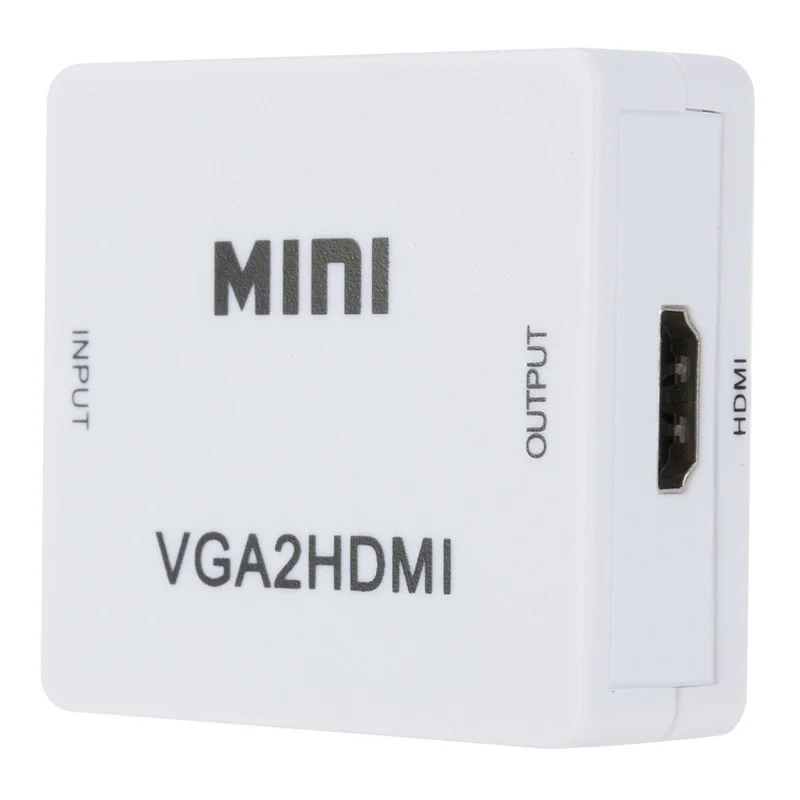 Portable Mini VGA to HDMI-compatible Converter VGA2HDMI Video Box Audio Adapter 1080P Notebook PC HDTV Projector TV VGA2HDMI