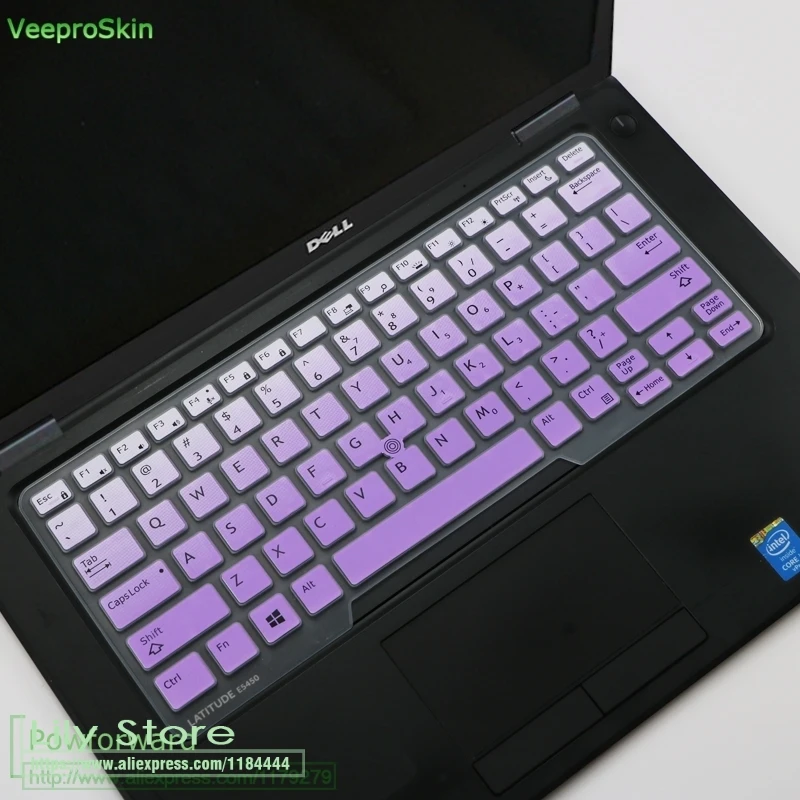 fadepurple Для DELL laitiude E7450 E5450 E5470 E5470 E7350 E3440 E3350 14-7480 14 дюймов Клавиатура для ноутбука чехол защитный чехол - Цвет: fadepurple