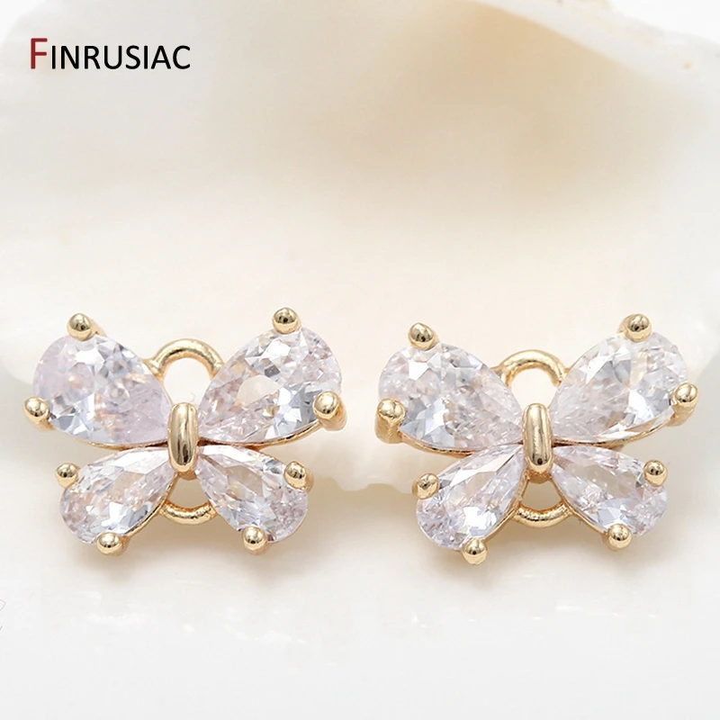 

Luxury Shiny Zircon Crystal Flower Shape Pendant Connectors Charms Accessories DIY Earrings Bracelets Necklaces Jewelry Fittings
