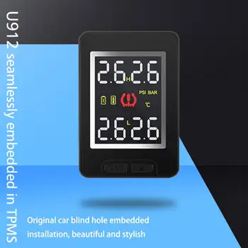 

Safety Tire Pressure Alarm TPMS 4PCS Sensor Car USB Tire Pressure Monitoring 2019 LCD Color Screen