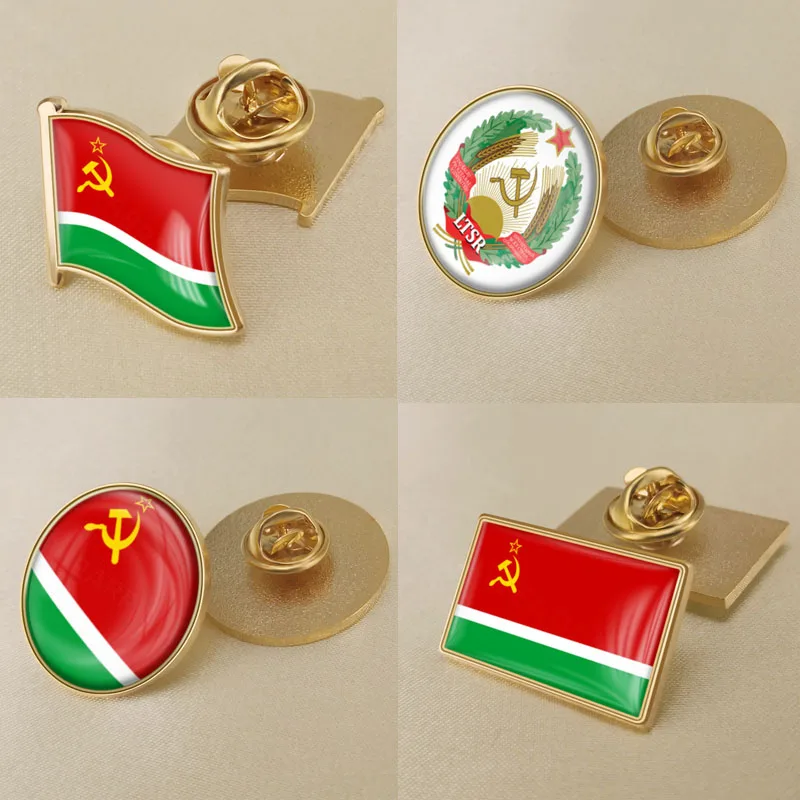 

Lithuanian Soviet Socialist Republic SSR Flag Brooch Badges Lapel Pins