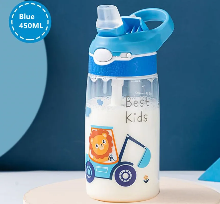 Botella De Agua Con Pajita Para Niños, Material Tritan De Alta Calidad, Sin  Bpa, Plástico Duradero, 480ml - Botellas De Agua - AliExpress