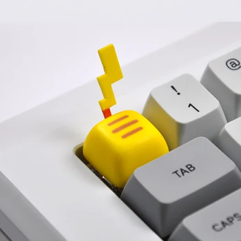 

Pikachu Design Resin Keycaps For Cherry Mx Switch Mechanical Gaming Keyboard Use Tail Removable Yellow Keycaps