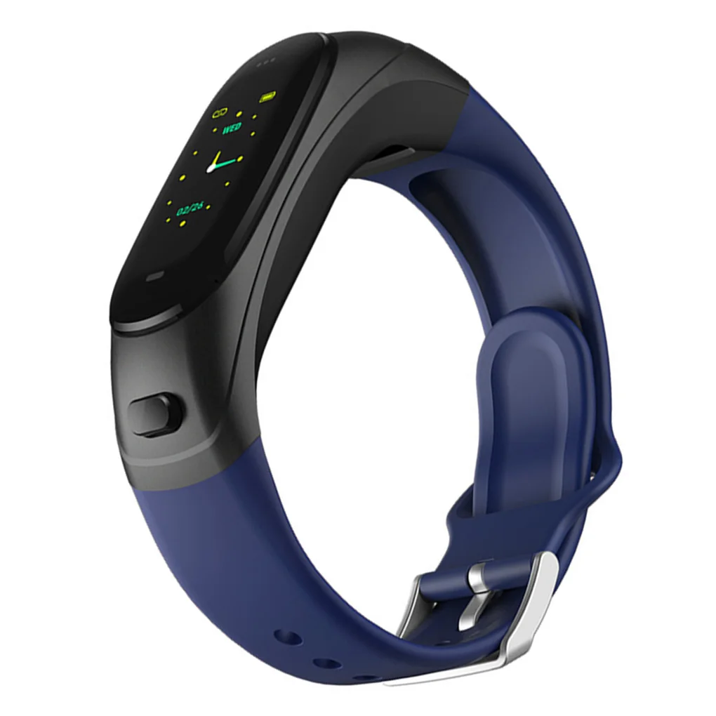Bluetooth гарнитура браслет 2 в 1 умный Браслет 0,9" экран кровяное давление фитнес-трекер для измерения сердечного ритма наушники