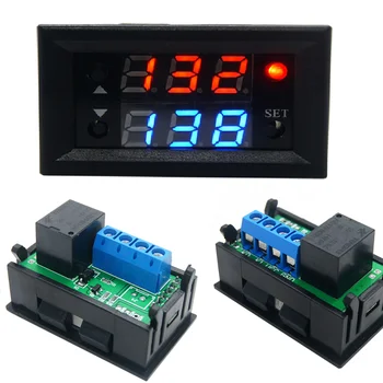 

ALLOYSEED DC 12V T2302 Timing Delay Relay Module Cycle Timer Digital LED Dual Display 20A 0-999 seconds minutes hours
