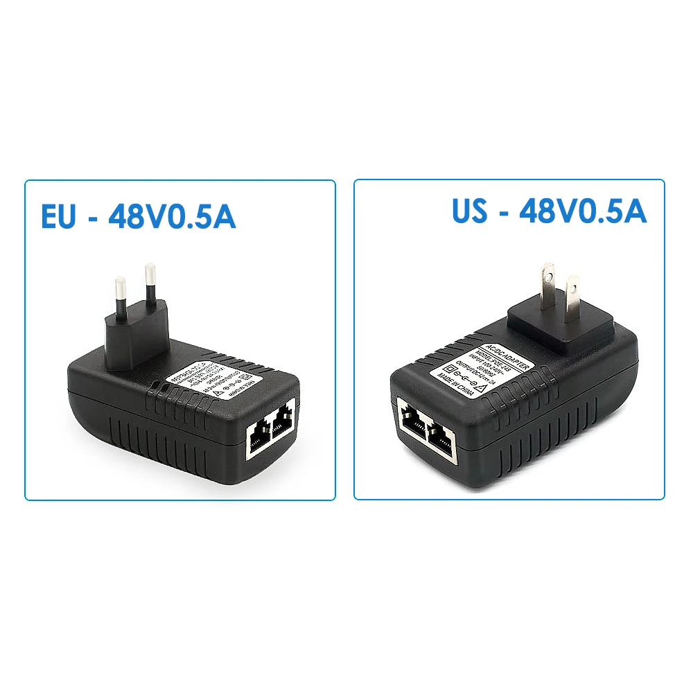 POE 전원 공급 장치 POE 인젝터 AC 220V  DC12V 15V 24V 1A DC48V 0.5A 이더넷 인젝터 POE 전원 어댑터 EU/US 옵션